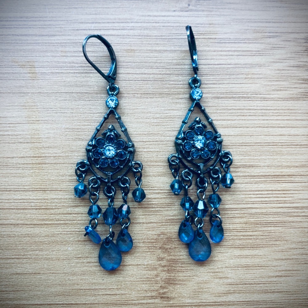 Pretty blue and black earrings